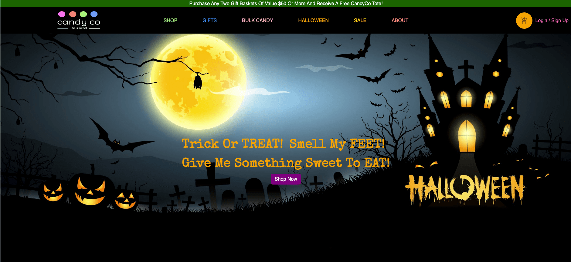 Candy Co. project screenshot
